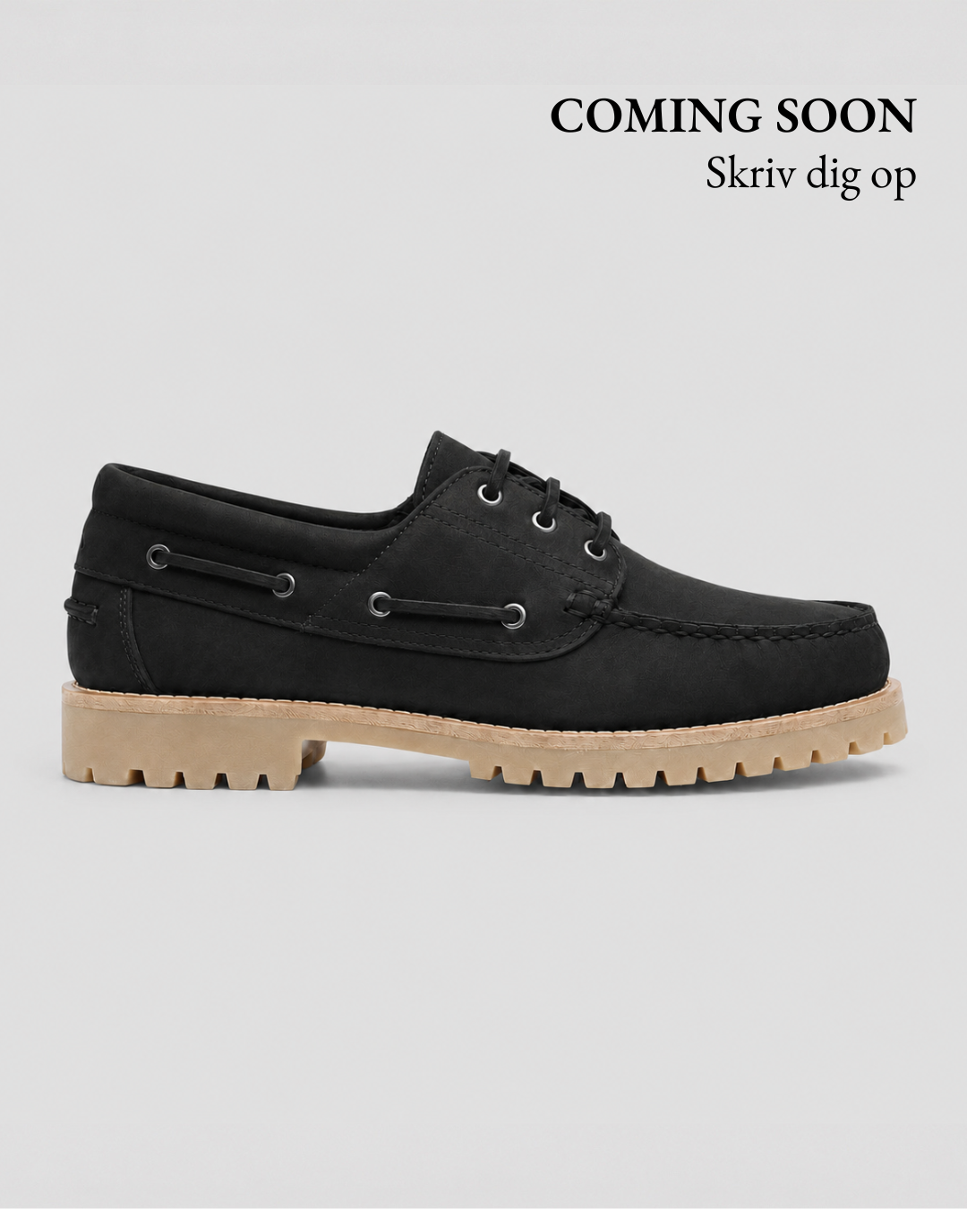 Bootsschuh – Schwarzes Nubukleder
