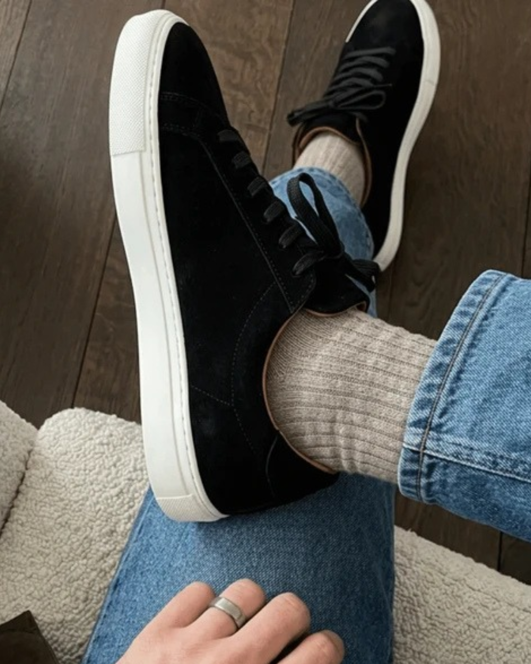 Essential Sneaker - Black Suede