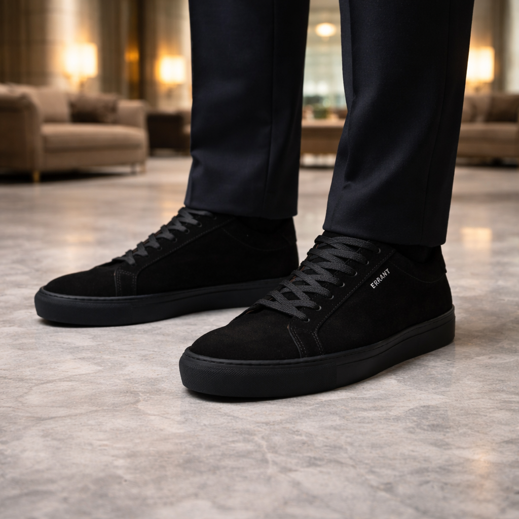 Essential Sneaker - All Black Suede