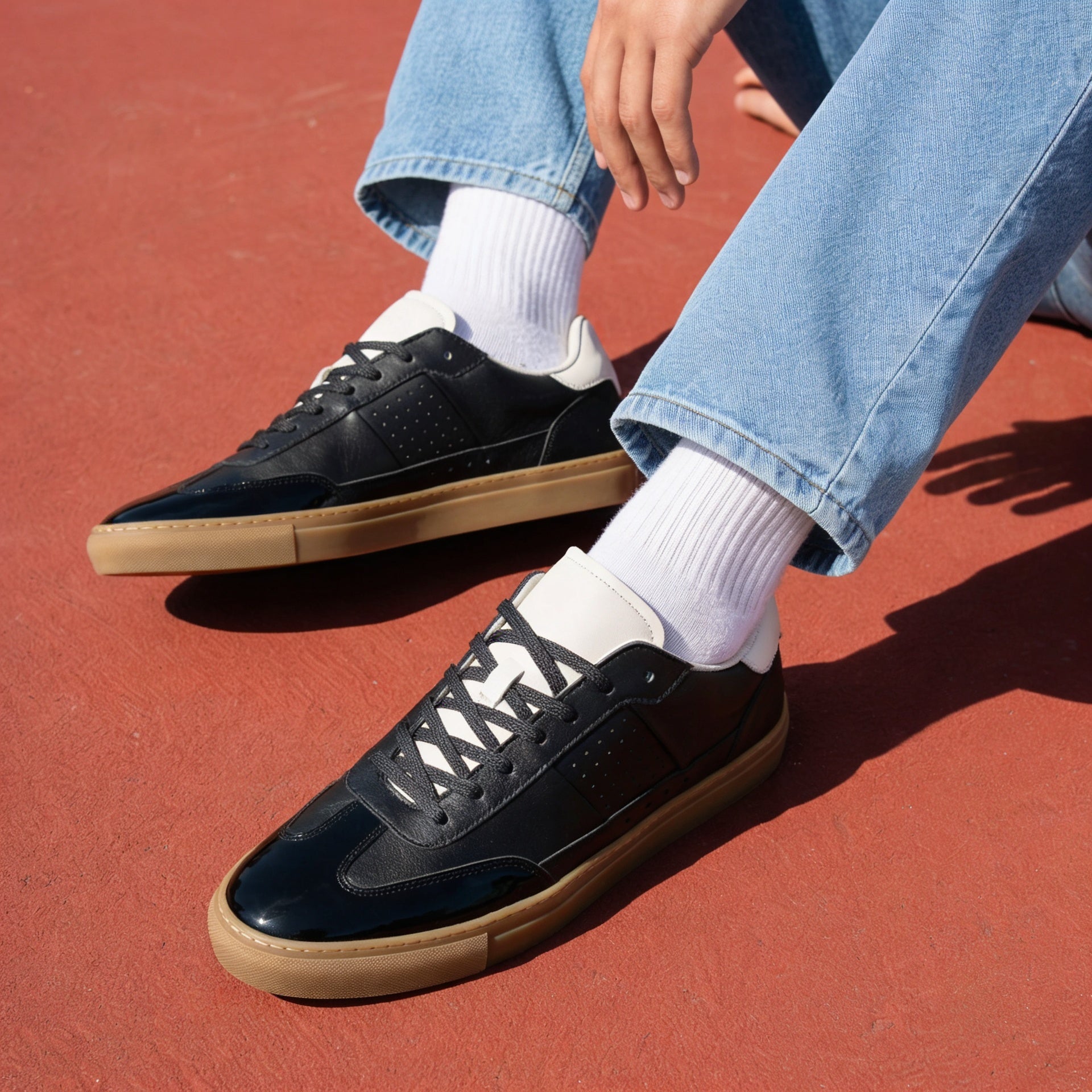 Lux Court Sneaker - Metallic Black