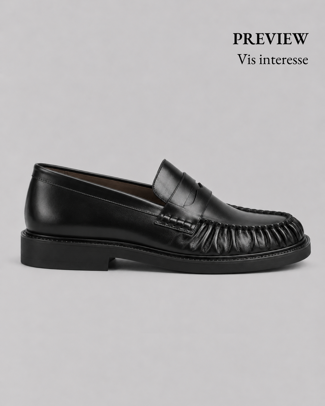 Penny Loafer Gathered - Black