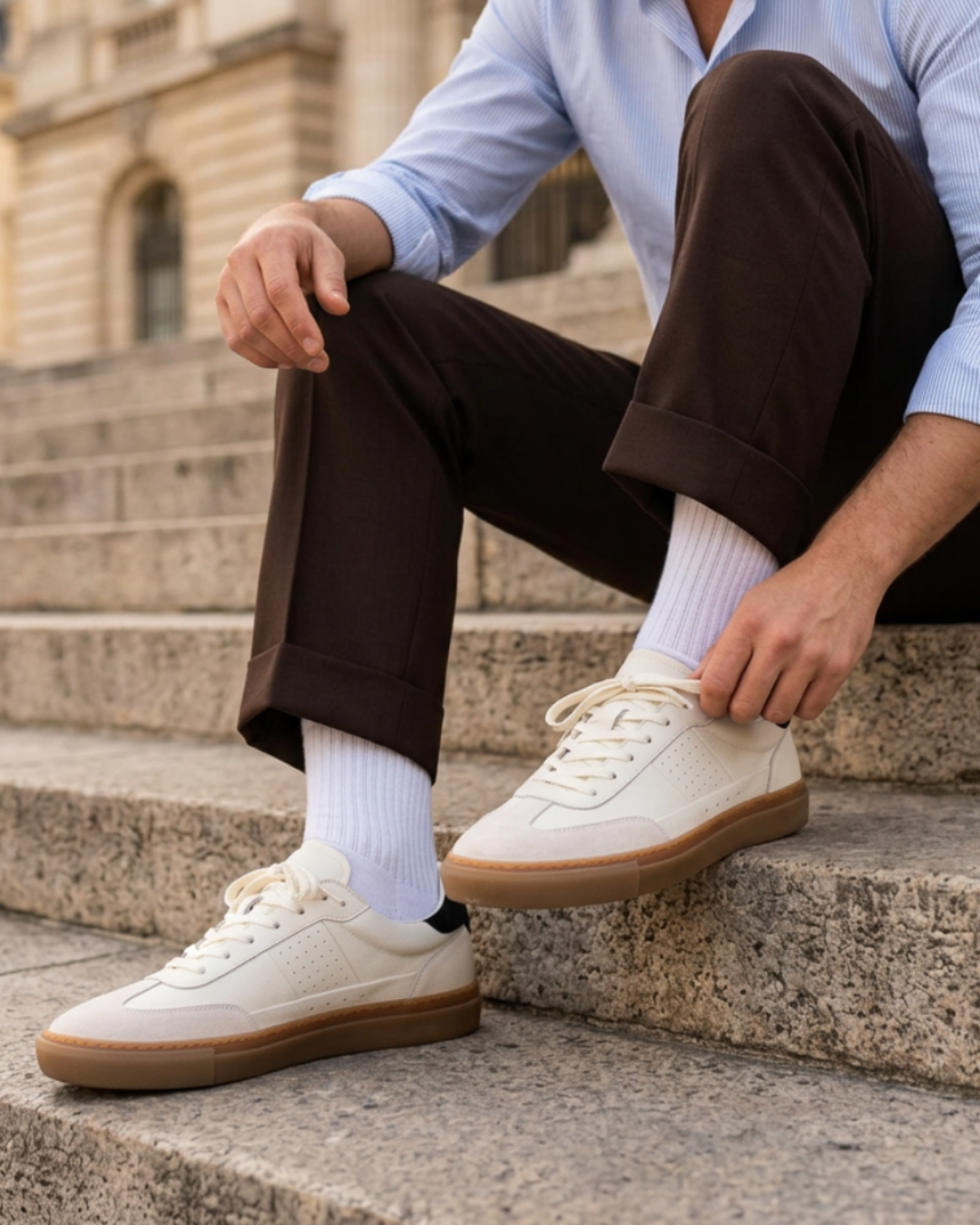 Lux Court Sneaker - Retro White