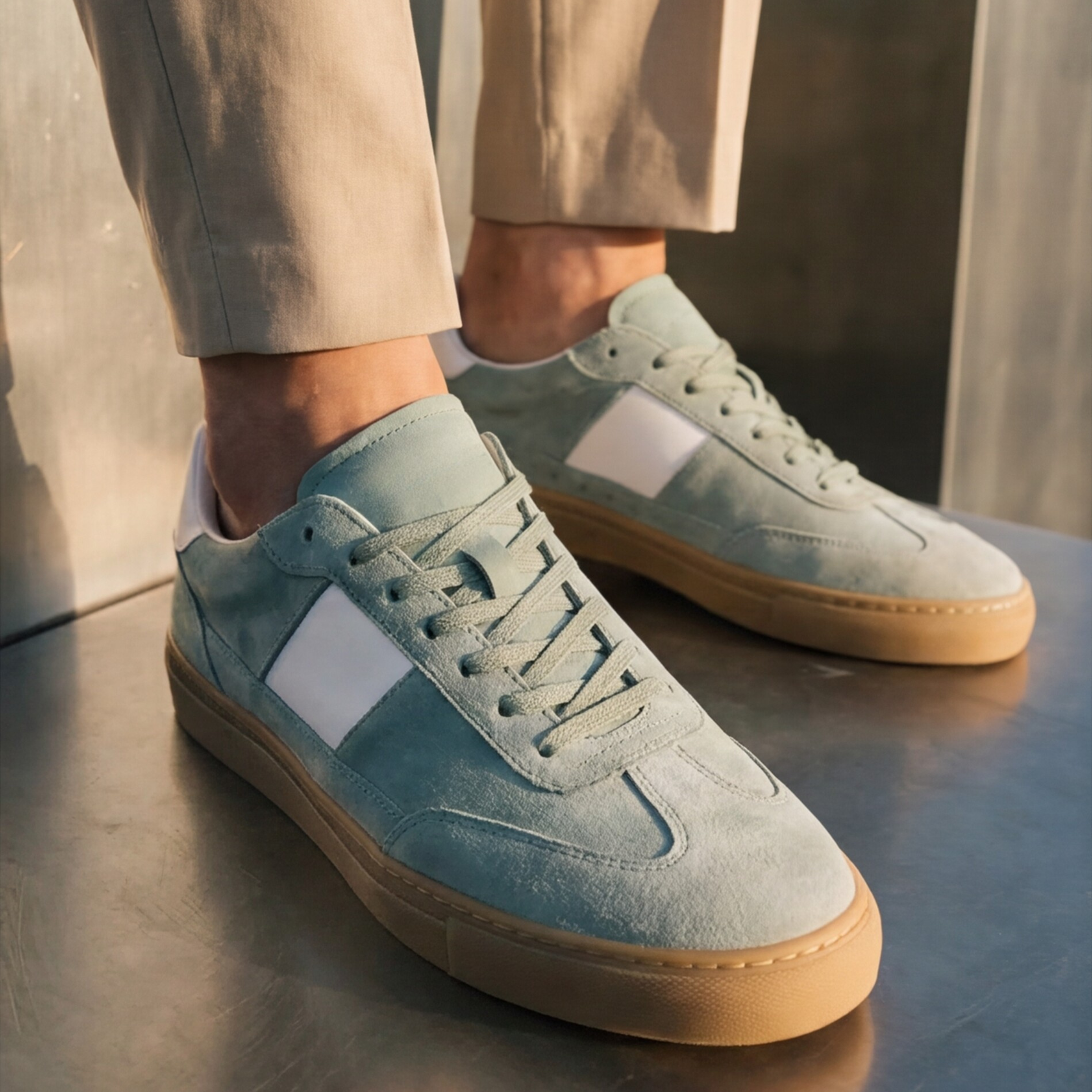 Lux Court Sneaker - Steel Green