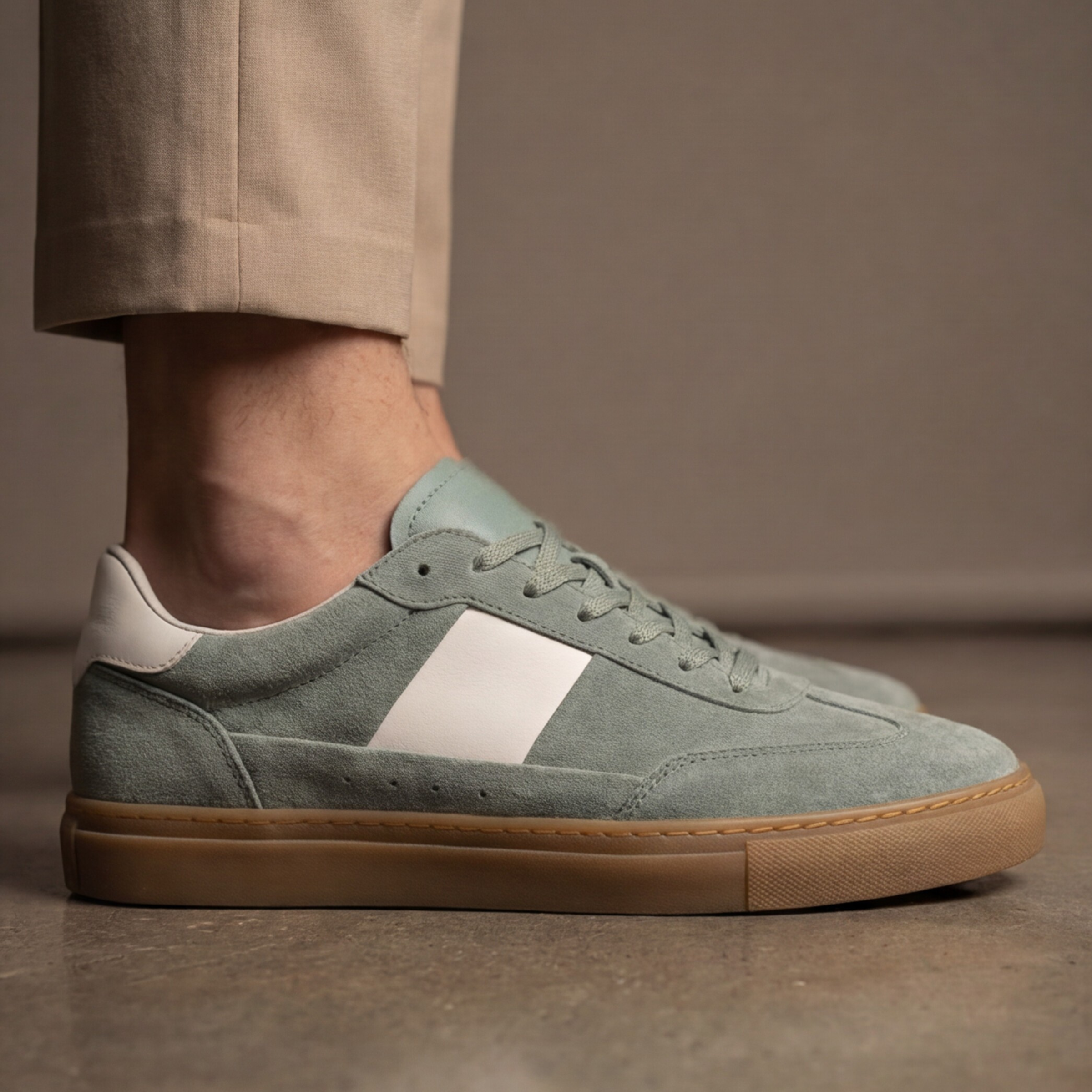 Lux Court Sneaker - Steel Green