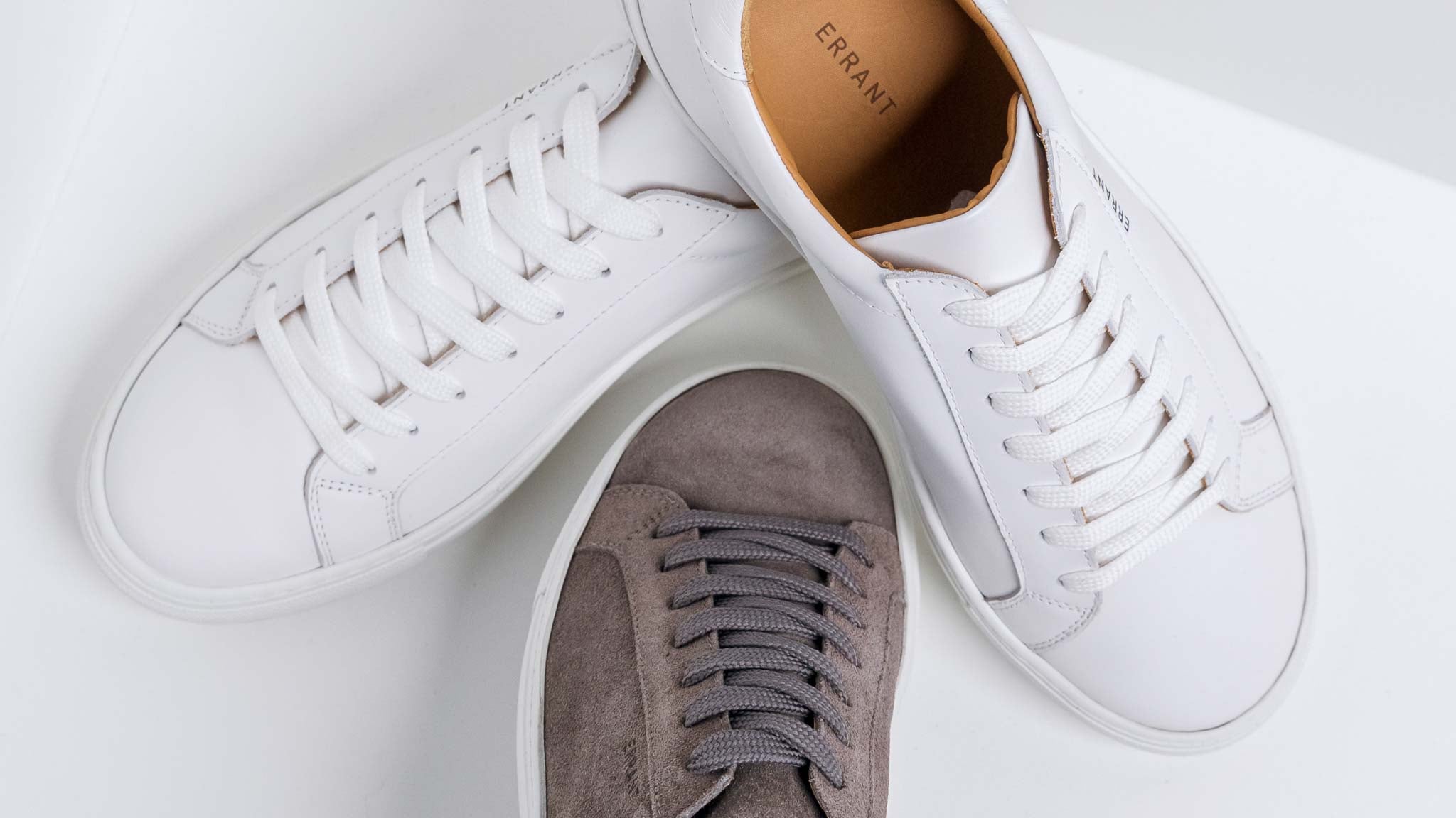 Sneakers i læder og ruskind