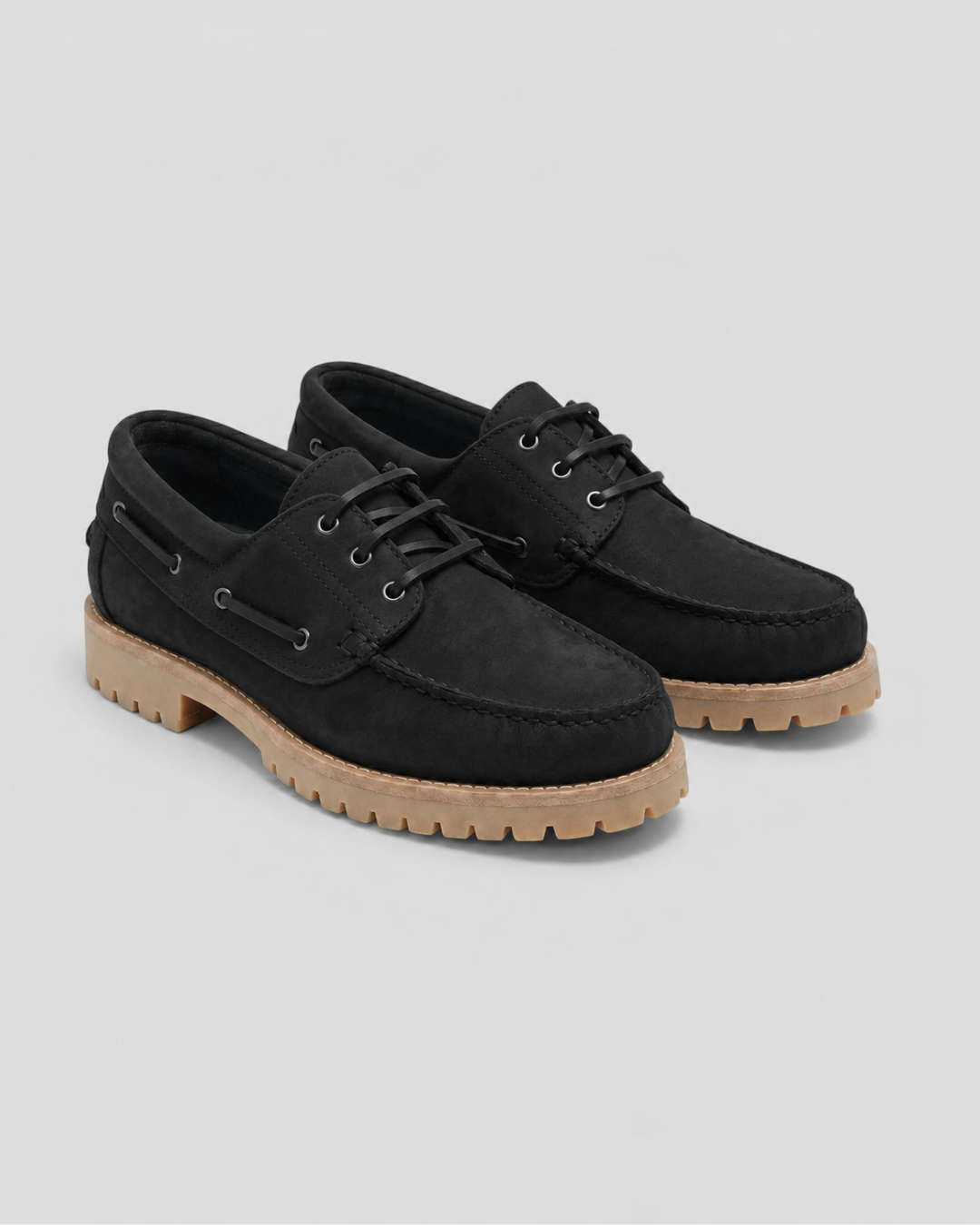 Bootsschuh – Schwarzes Nubukleder