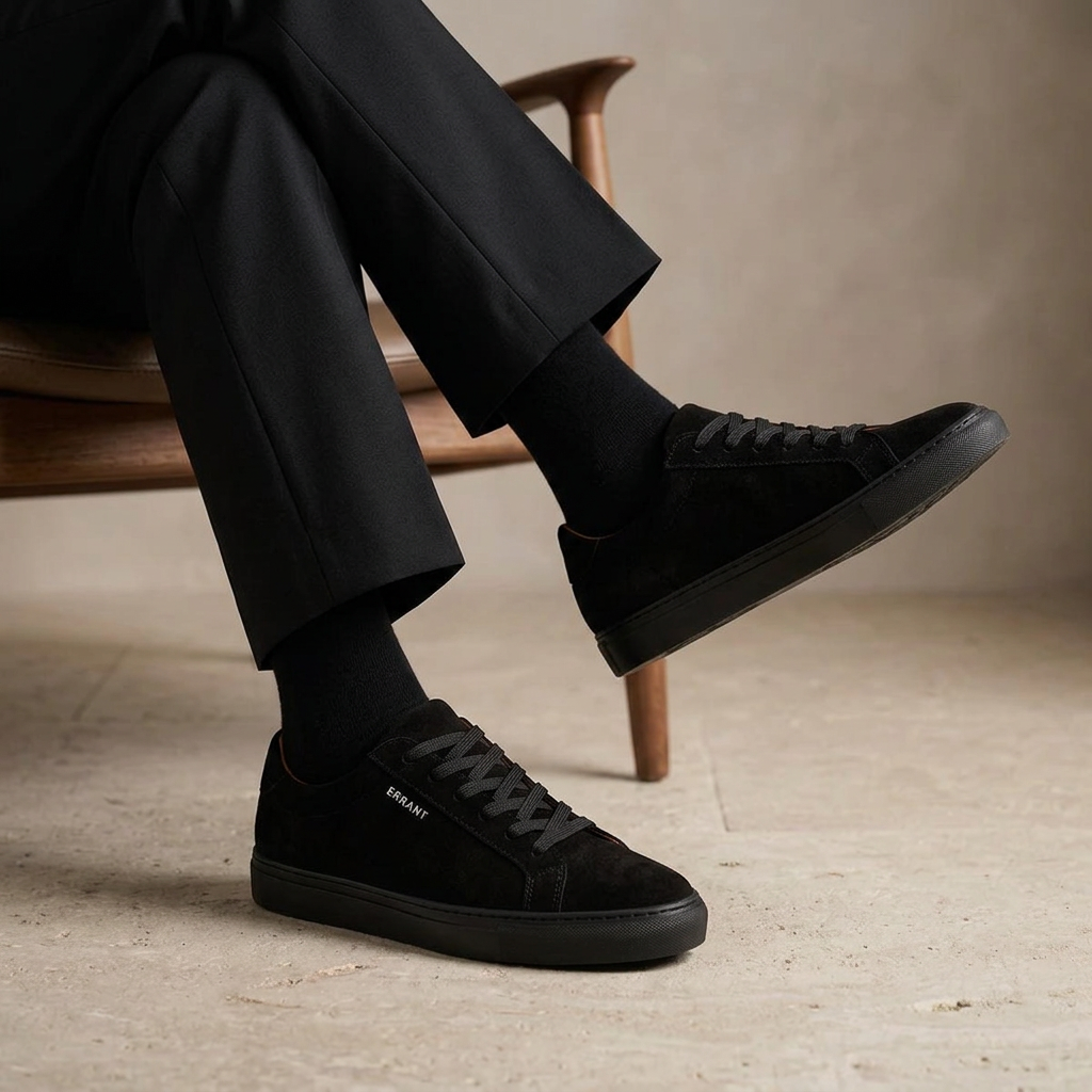 Essential Sneaker - All Black Suede