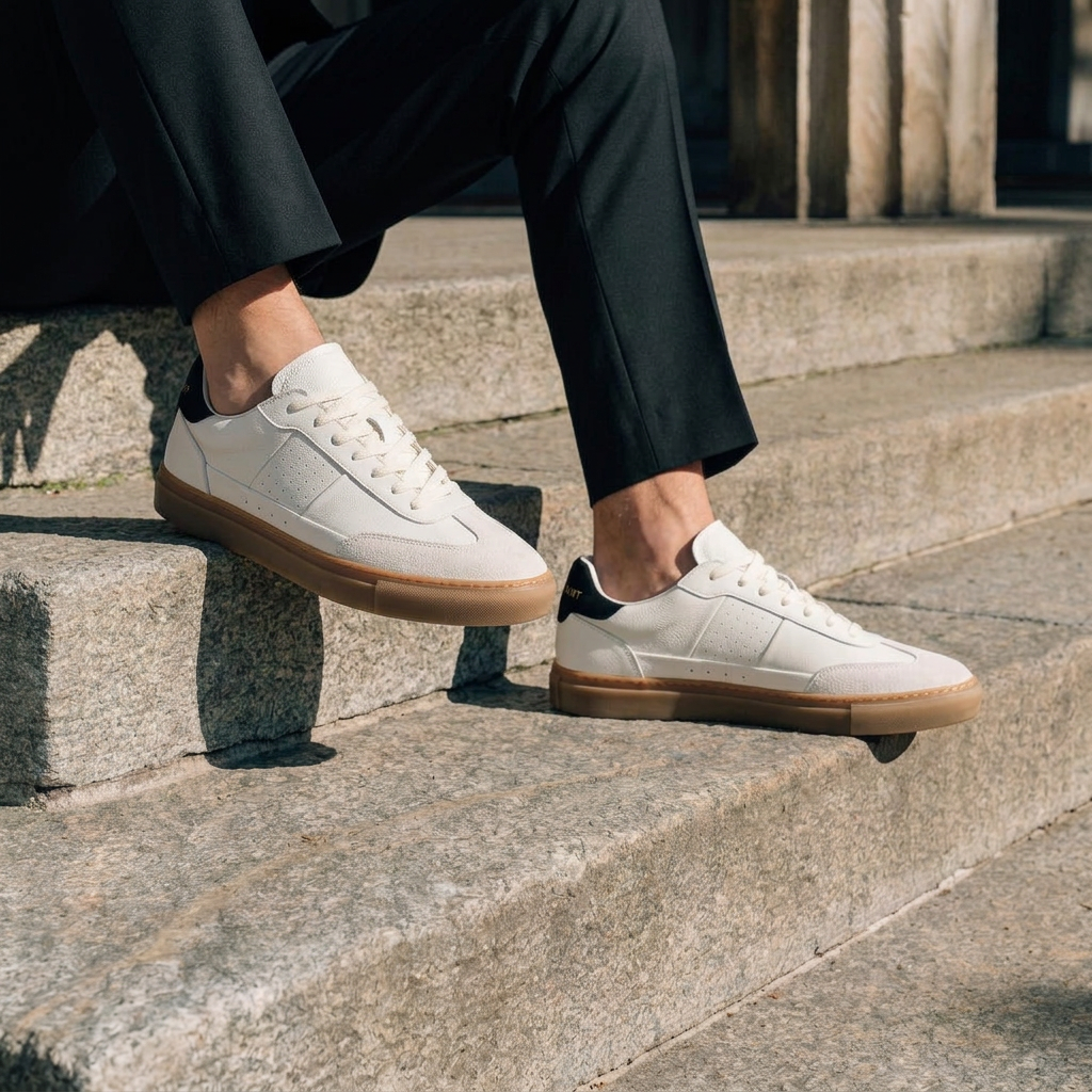 Lux Court Sneaker - Retro White