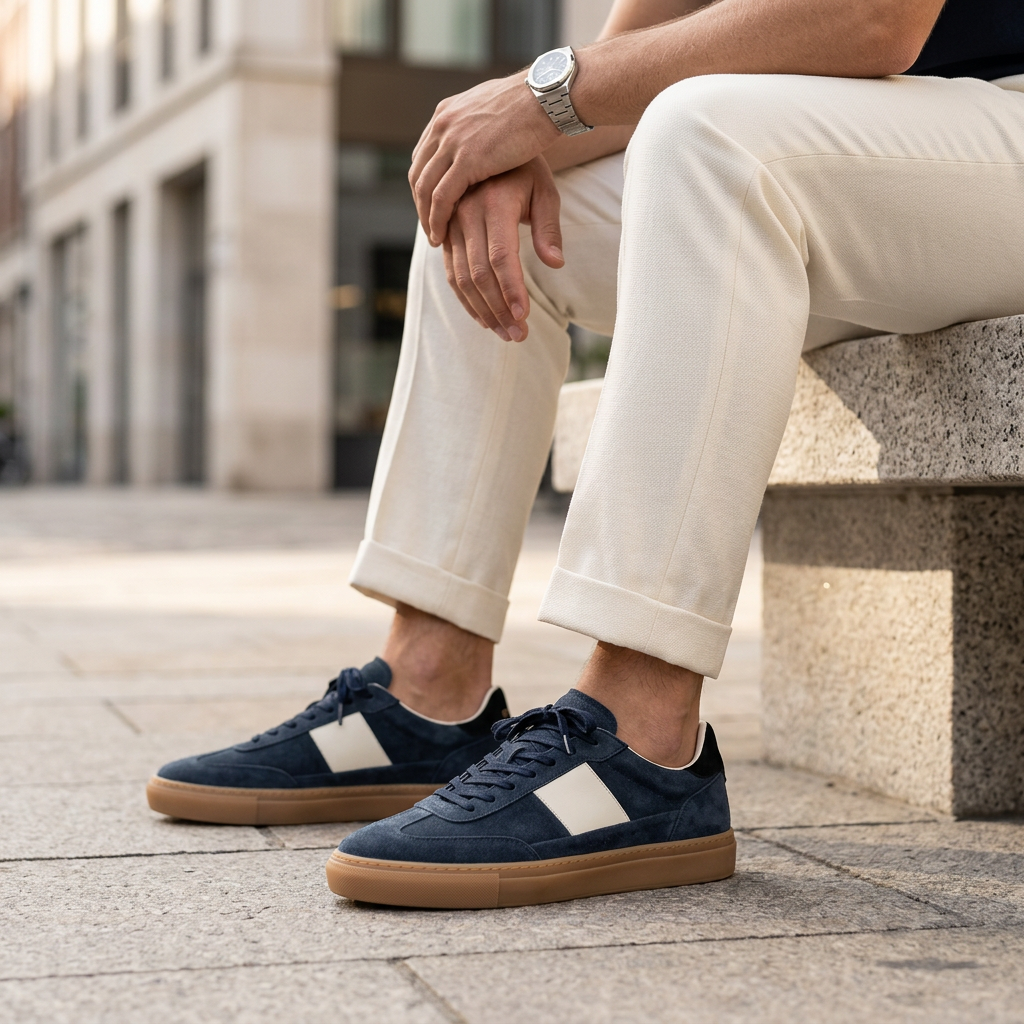 Lux Court Sneaker - Navy Blue
