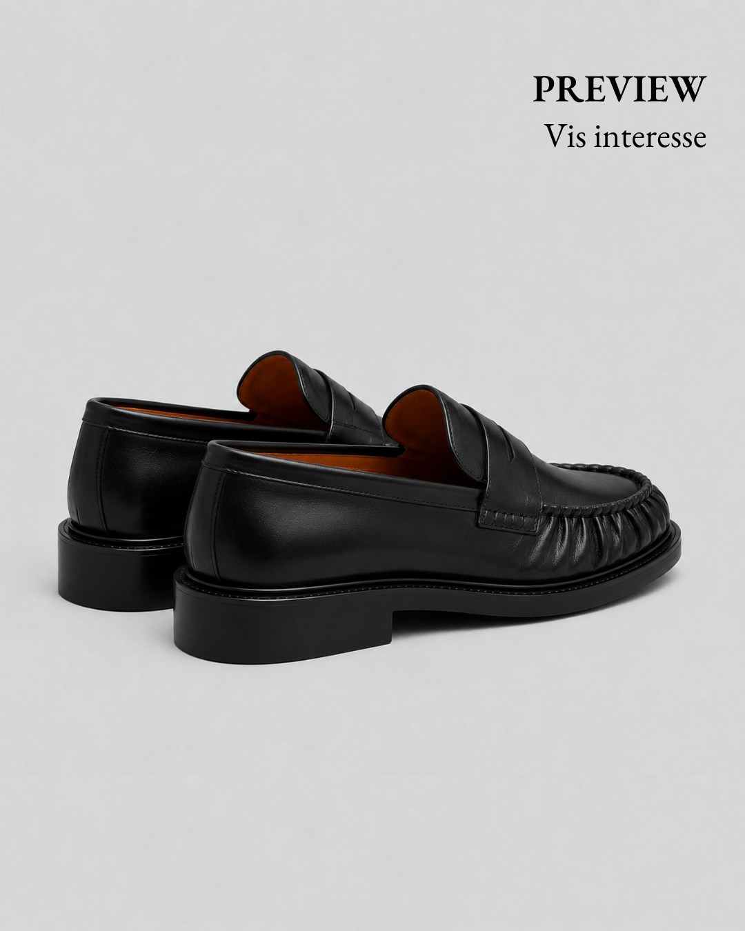 Penny Loafer Gathered - Black