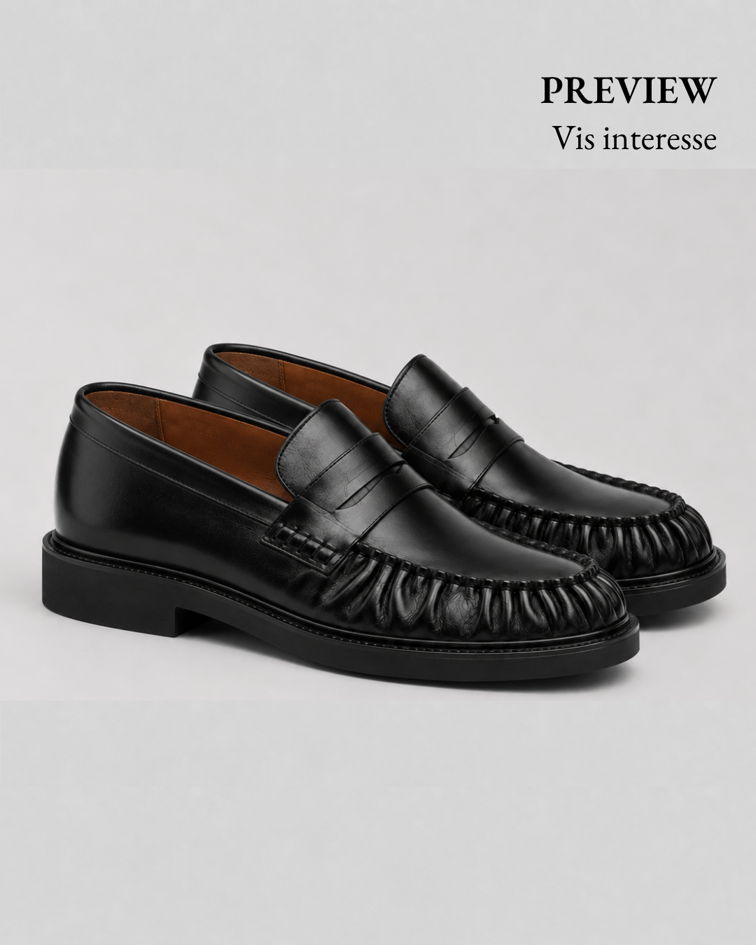 Penny Loafer Gathered - Black