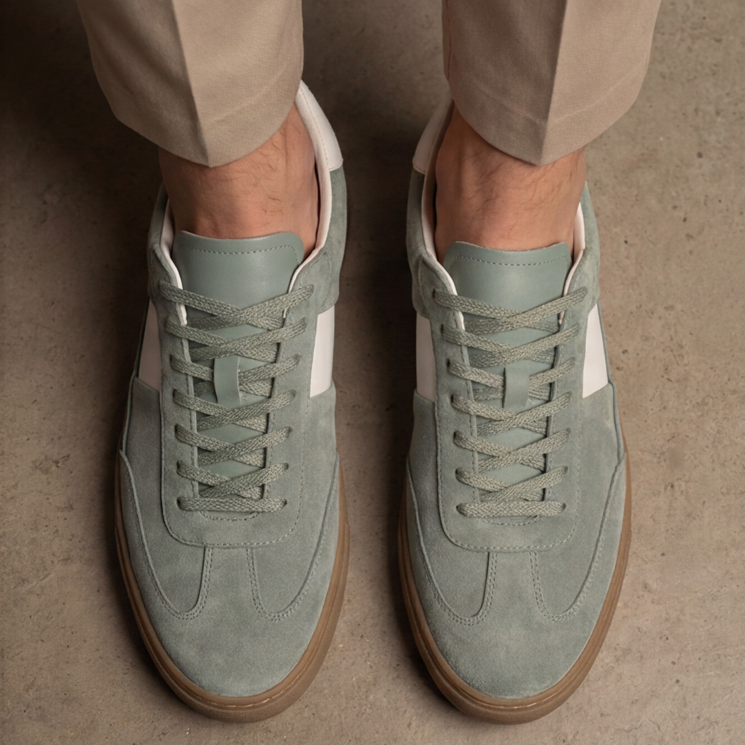 Lux Court Sneaker - Steel Green