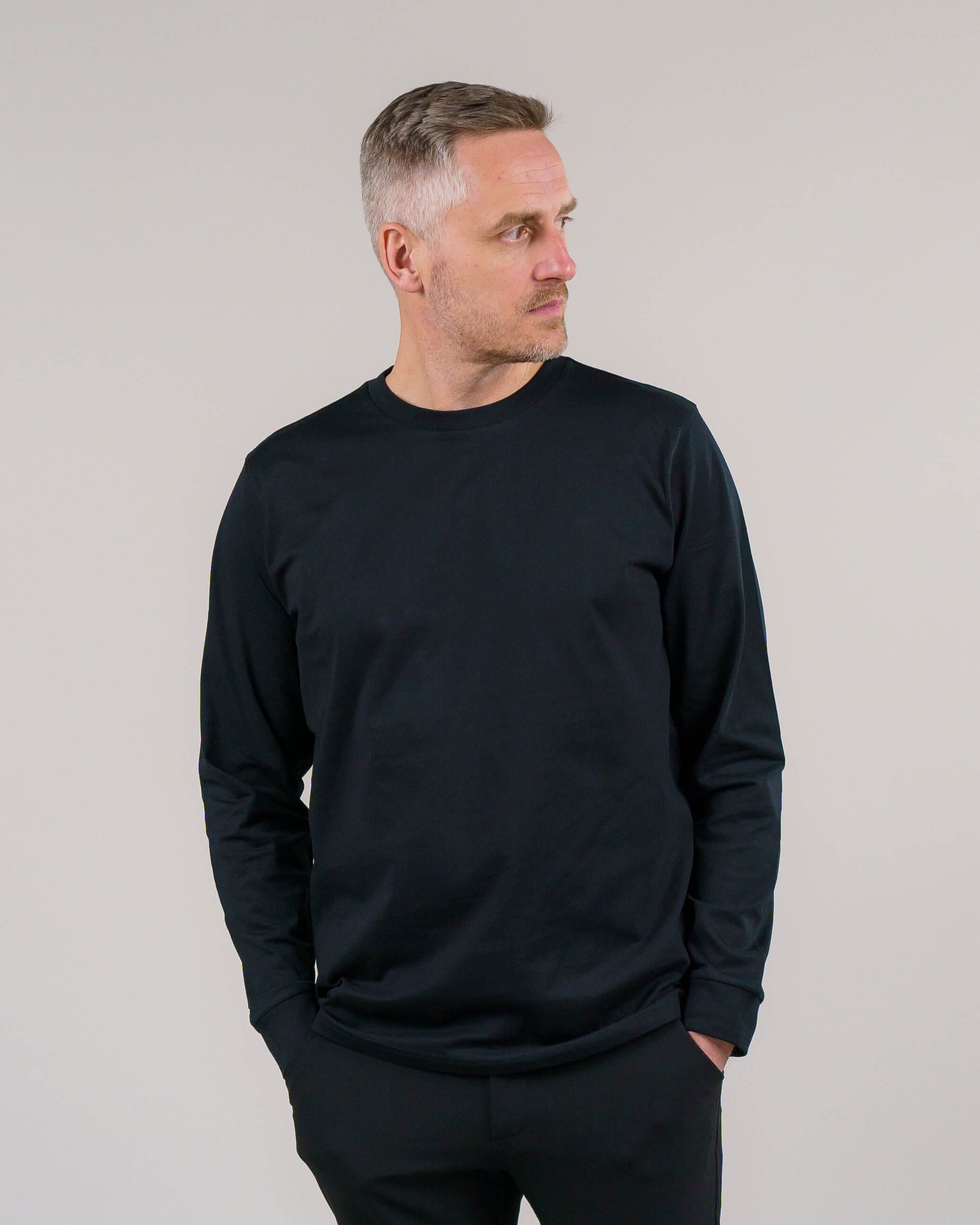 T-shirt - Langærmet - Black